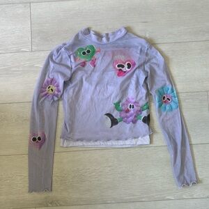 H&M girls sheer long sleeve shirt Sz 8/10